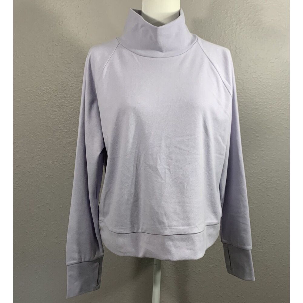 Kyodan Women's Light Purple Brushed Surface‎ Long Sleeve Mock Turtleneck XL